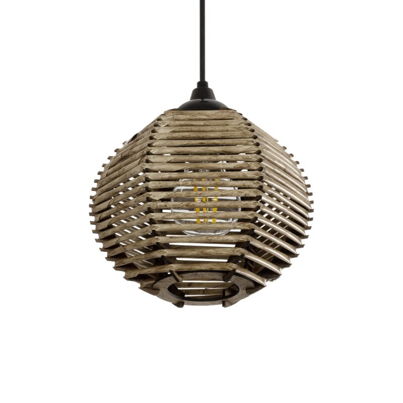GLOBOSTAR® JUTTI 205-0041 Boho Κρεμαστό Φωτιστικό Οροφής με Ντουί 1 x E27 AC 220-240V IP20 – Μπεζ – M20 x Π20 x Υ18cm