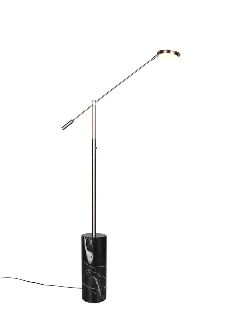 Trio Lighting Φωτιστικό Δαπέδου LED FIORE 10W Dimmable 1200lm CCT Νίκελ Ματ & Μαύρο Μάρμαρο – 454610107