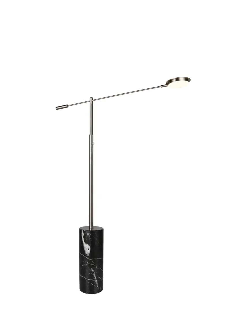 Trio Lighting Φωτιστικό Δαπέδου LED FIORE 10W Dimmable 1200lm CCT Νίκελ Ματ & Μαύρο Μάρμαρο – 454610107