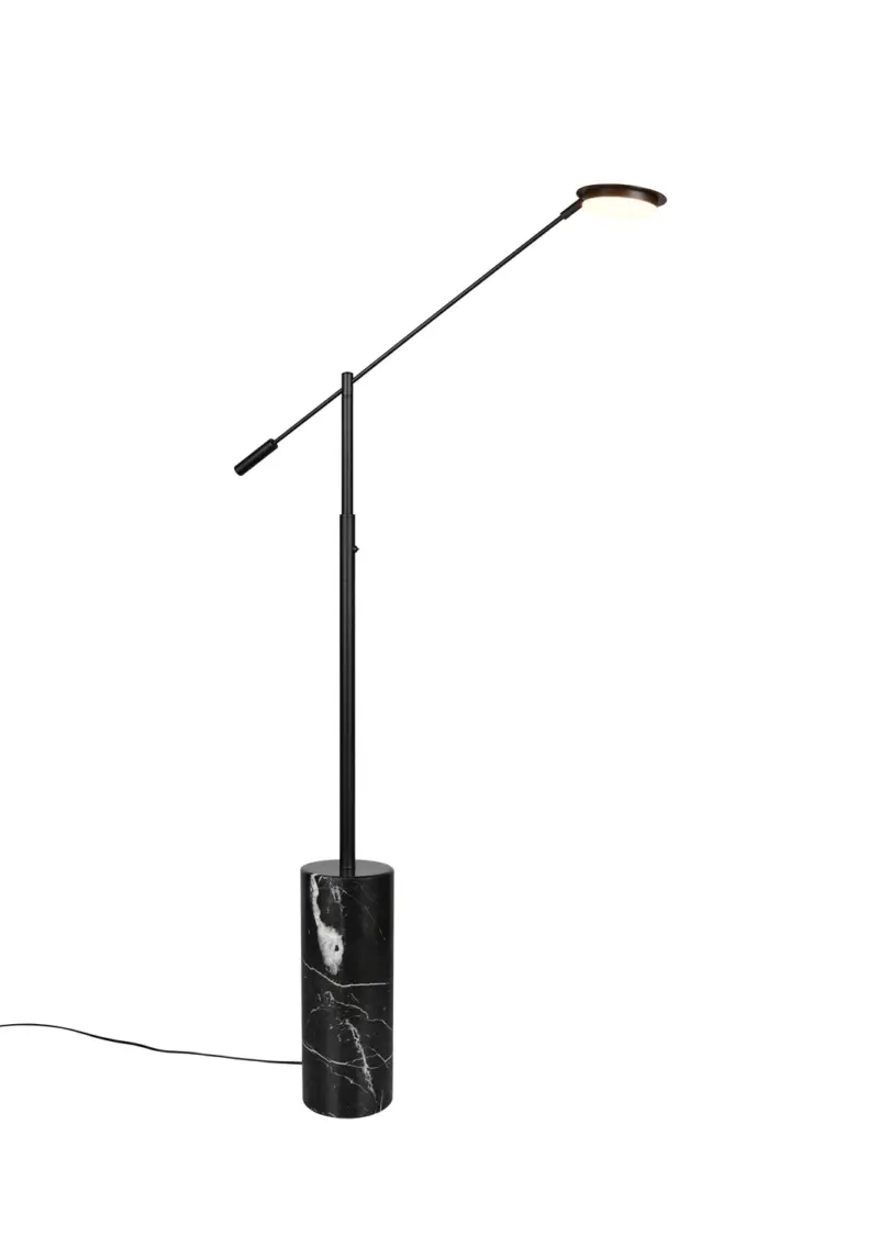 Trio Lighting Φωτιστικό Δαπέδου LED FIORE 10W Dimmable 1200lm CCT Μαύρο Ματ & Μαύρο Μάρμαρο – 454610132