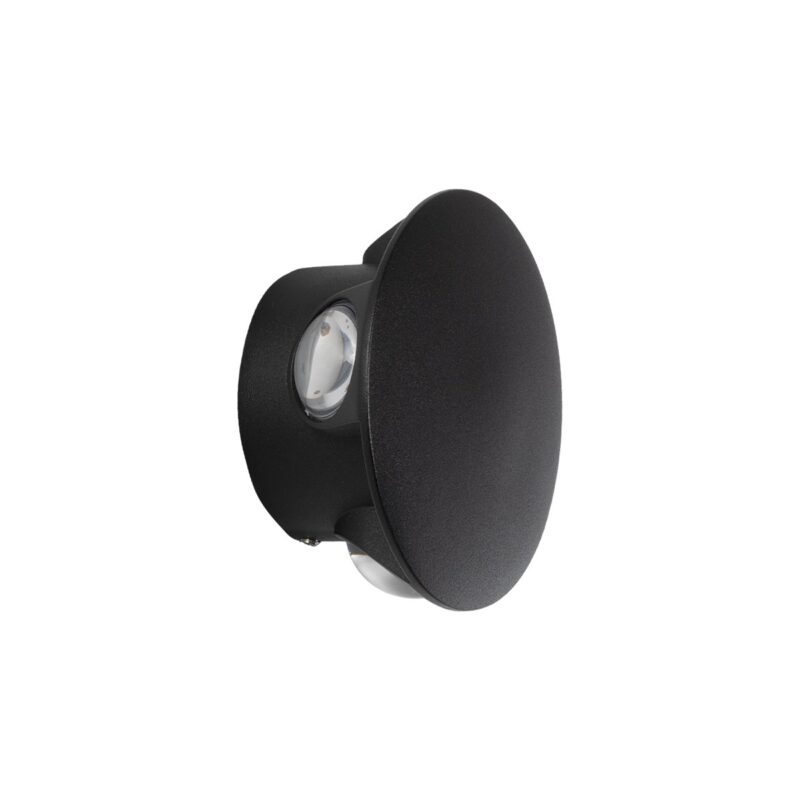 GLOBOSTAR® SOL 60689 Μοντέρνο Φωτιστικό Τοίχου – Απλίκα LED 8W 1000lm 30° AC 220-240V Αδιάβροχο IP65 Θερμό Λευκό 2700K – CREE XPE Chip & TÜV SÜD Driver – Μαύρο Ματ – Μ10 x Π5 x Υ10cm – 5 Χρόνια Εγγύηση