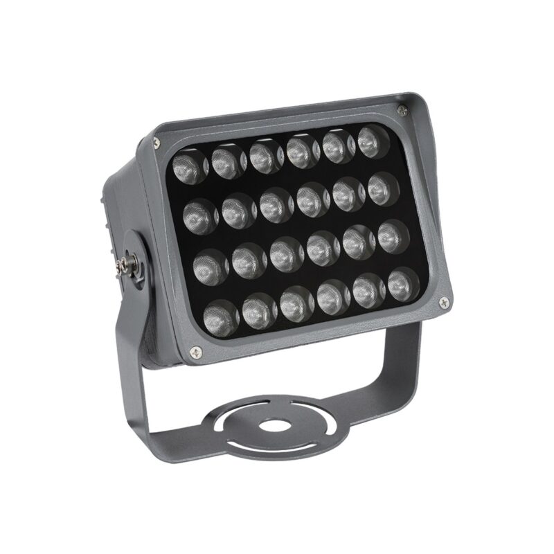 GLOBOSTAR® FLOODXENA 90131 Προβολέας Σποτ Wall Washer LED 24W 2040lm 10° AC 220-240V Αδιάβροχο IP65 Μπλε – Bridgelux SMD Chip – Γκρι Ανθρακί – Μ18 x Π13.5 x Υ18cm – 3 Χρόνια Εγγύηση