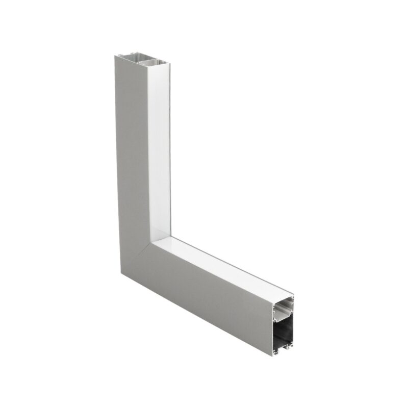 GLOBOSTAR® ALP-CORNER-IN90 LUMILINE 61771 Επιφανειακό / Κρεμαστό Προφίλ Αλουμινίου Γωνία με Λευκό Γαλακτερό Πατητό Κάλυμμα για Ταινίες LED IP20 – Γκρι Ανθρακί Ματ – Μ30 x Π3.5 x Υ7cm