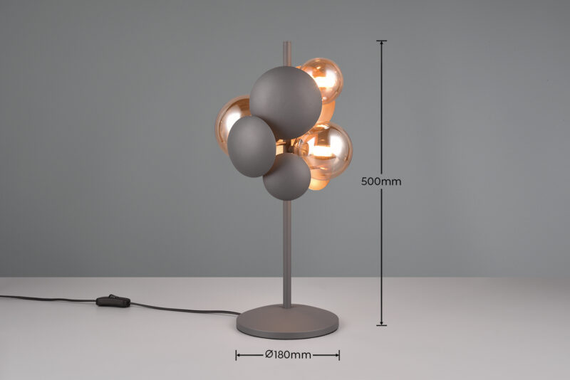 Trio Lighting Bubble 517400342 – Επιτραπέζιο Διακοσμητικό Φωτιστικό με 3xG9 Ανθρακί