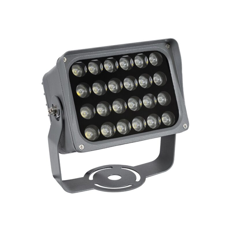 GLOBOSTAR® FLOODXENA 90129 Προβολέας Σποτ Wall Washer LED 24W 2760lm 10° AC 220-240V Αδιάβροχο IP65 Φυσικό Λευκό 4500K – Bridgelux SMD Chip – Γκρι Ανθρακί – Μ18 x Π13.5 x Υ18cm – 3 Χρόνια Εγγύηση