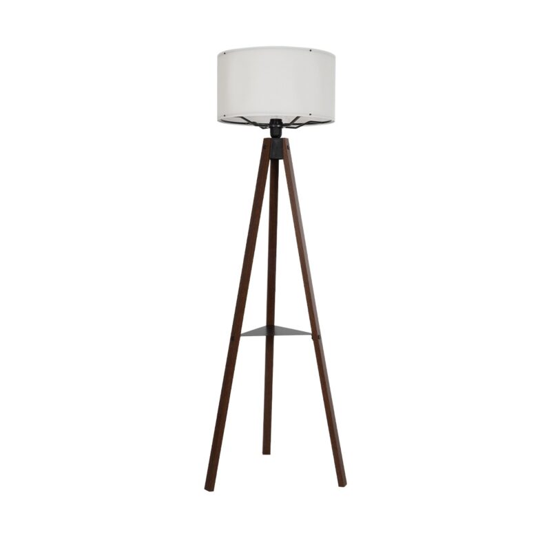 GLOBOSTAR® SHELF 204-0129 Μοντέρνο Επιδαπέδιο Φωτιστικό με Ντουί 1 x E27 AC 220-240V IP20 – Καφέ & Μπεζ – Μ45 x Π45 x Υ135cm