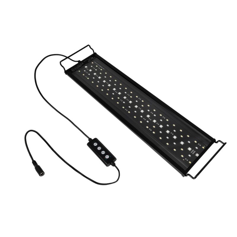 GLOBOSTAR® AQUARIUS 79679 Φωτιστικό Ενυδρείου με Ενσωματωμένο Χειριστήριο LED 16W 800lm 120° AC 220-240V Αδιάβροχο IP44 Πολύχρωμο RGBW Dimmable – Sanan SMD Chip – Μαύρο – Μ45 x Π11 x Υ3cm – 2 Χρόνια Εγγύηση