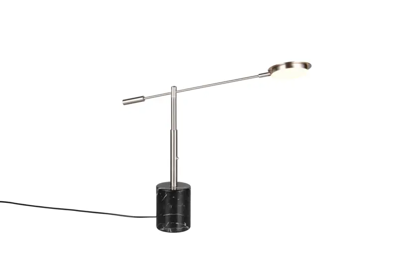 Trio Lighting Επιτραπέζιο Φωτιστικό LED FIORE 10W Dimmable 1200lm CCT Νίκελ Ματ & Μαύρο Μάρμαρο – 554610107