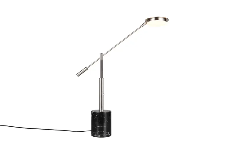 Trio Lighting Επιτραπέζιο Φωτιστικό LED FIORE 10W Dimmable 1200lm CCT Νίκελ Ματ & Μαύρο Μάρμαρο – 554610107
