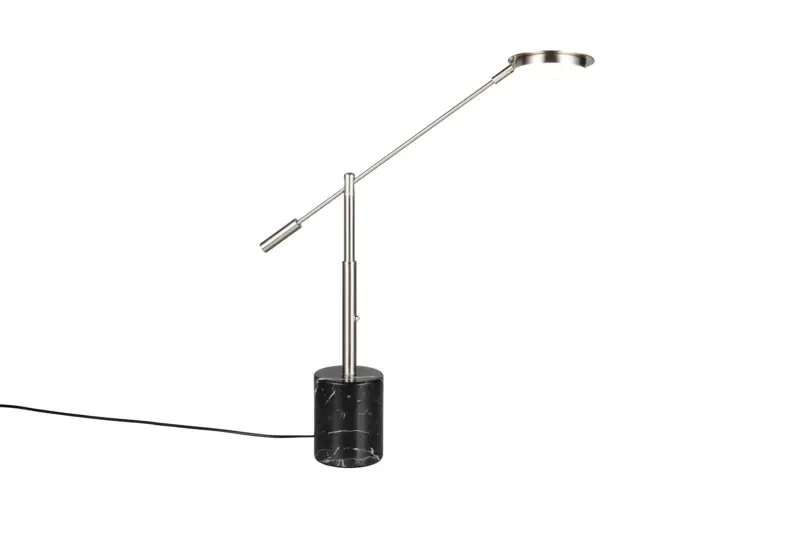 Trio Lighting Επιτραπέζιο Φωτιστικό LED FIORE 10W Dimmable 1200lm CCT Νίκελ Ματ & Μαύρο Μάρμαρο – 554610107