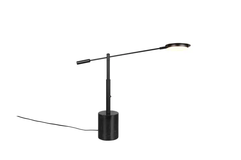 Trio Lighting Επιτραπέζιο Φωτιστικό LED FIORE 10W Dimmable 1200lm CCT Μαύρο Ματ & Μαύρο Μάρμαρο – 554610132
