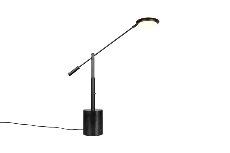 Trio Lighting Επιτραπέζιο Φωτιστικό LED FIORE 10W Dimmable 1200lm CCT Μαύρο Ματ & Μαύρο Μάρμαρο – 554610132