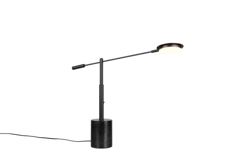 Trio Lighting Επιτραπέζιο Φωτιστικό LED FIORE 10W Dimmable 1200lm CCT Μαύρο Ματ & Μαύρο Μάρμαρο – 554610132