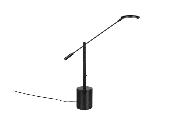Trio Lighting Επιτραπέζιο Φωτιστικό LED FIORE 10W Dimmable 1200lm CCT Μαύρο Ματ & Μαύρο Μάρμαρο – 554610132