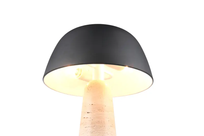 Trio Lighting Timba 567800232 – Επιτραπέζιο Φωτιστικό με Τραβερτίνη πέτρα Μαύρο & 2 × E27