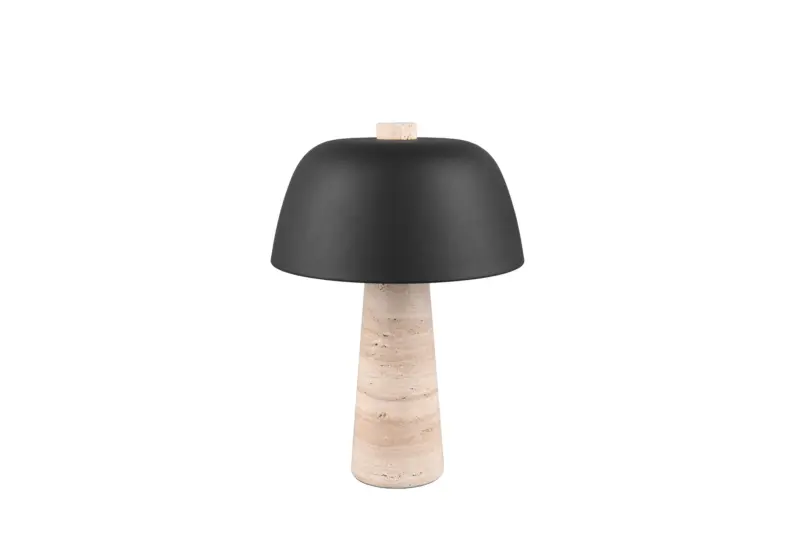 Trio Lighting Timba 567800232 – Επιτραπέζιο Φωτιστικό με Τραβερτίνη πέτρα Μαύρο & 2 × E27