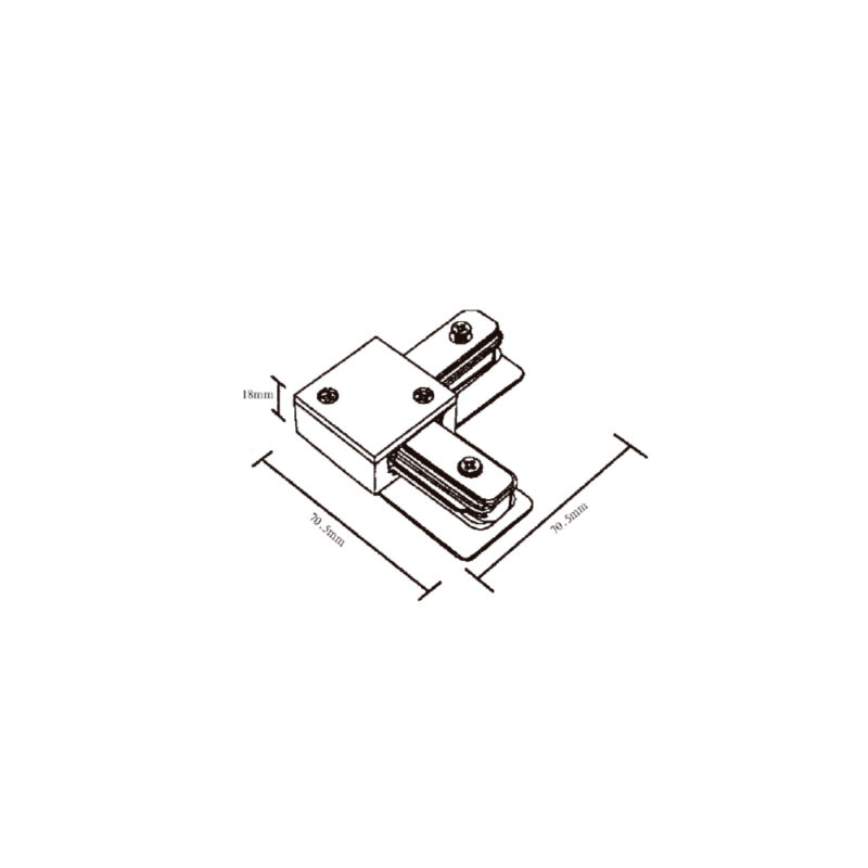 InLight Σύνδεσμος L  Μαύρος Μονοφασικής Ράγας (TC1-029-BL)