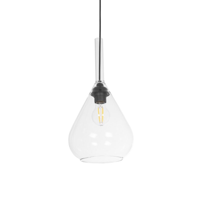 GLOBOSTAR® BALU 206-0043 Μοντέρνο Κρεμαστό Φωτιστικό Οροφής με Ντουί 1 x E27 AC 220-240V IP20 – Διάφανο – Μ20 x Π20 x Υ42cm