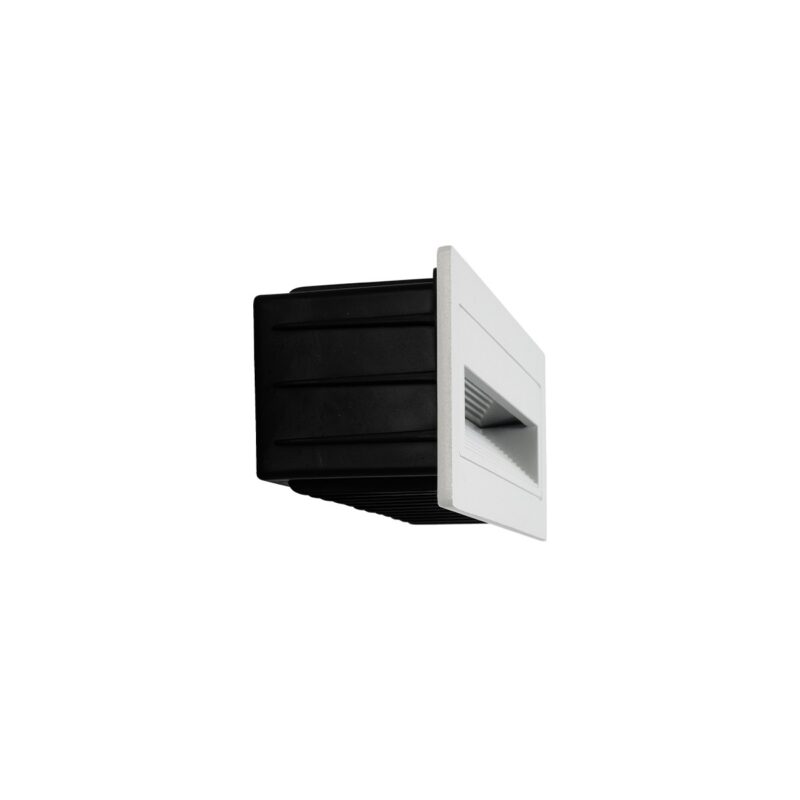 kelvo® STEPART KLV-101-0088 Χωνευτό Φωτιστικό Σκαλοπατιού / Διαδρόμου LED 4W 500lm 45° AC 220-240V Αδιάβροχο IP65 Θερμό Λευκό 2700K – Lumileds SMD Chip & TÜV SÜD Driver – Λευκό Ματ – Μ21 x Π5.5 x Υ6.5cm / Q20.3 x 5.6cm – 5 Χρόνια Εγγύηση