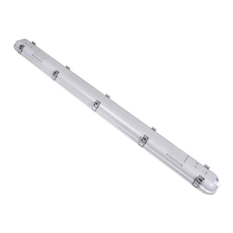GLOBOSTAR® EMERGANO 60180 120cm Γραμμικό Βιομηχανικό Φωτιστικό Tri-Proof Τεχνολογίας Emergency με Ενσωματωμένη Μπαταρία Li-Ion 3.7V 5000mAH & Αυτονομία 3 Ώρες LED 48W 6240lm 120° AC 220-240V Αδιάβροχο IP65 Ψυχρό Λευκό 6000K – LUMILEDs SMD Chip & TÜV SÜD Driver – Γκρι με Γαλακτερό Κάλυμμα Πλαστικό PC – Μ120 x Π10.5 x Υ8cm – 5 Χρόνια Εγγύση