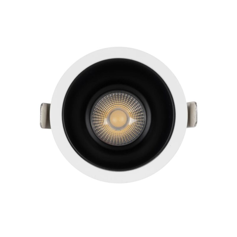 GLOBOSTAR® DUSTY 60340 Χωνευτό Downlight Σποτ LED 12W 1380lm 45° AC 220-240V Αδιάβροχο IP65 Φυσικό Λευκό 4500K – Bridgelux COB Chip & TÜV SÜD Driver – Λευκό & Μαύρο Ματ – Μ8.5 x Π8.5 x Υ7cm / Q7.2cm – 5 Χρόνια Εγγύηση