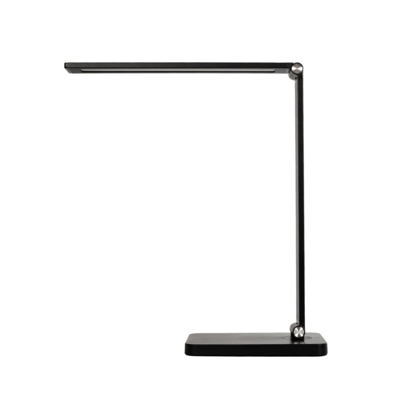 GLOBOSTAR® TEBLA 60482 Μοντέρνο Επιτραπέζιο Φωτιστικό Γραφείου με Ασύρματη Φόρτιση 5W 1A LED 5W 500lm 120° AC 220-240V IP20 Ρυθμιζόμενο Λευκό CCT με Αφή 2700K/4500K/6000K Dimmable – Bridgelux SMD Chip – Μαύρο – Μ11 x Π31 x Υ52cm – 2 Χρόνια Εγγύηση