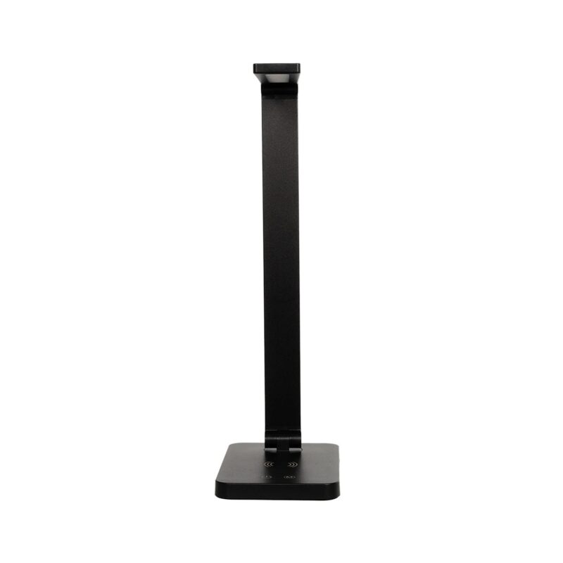 GLOBOSTAR® TEBLA 60482 Μοντέρνο Επιτραπέζιο Φωτιστικό Γραφείου με Ασύρματη Φόρτιση 5W 1A LED 5W 500lm 120° AC 220-240V IP20 Ρυθμιζόμενο Λευκό CCT με Αφή 2700K/4500K/6000K Dimmable – Bridgelux SMD Chip – Μαύρο – Μ11 x Π31 x Υ52cm – 2 Χρόνια Εγγύηση