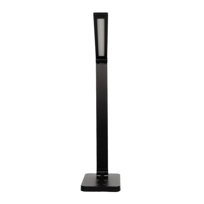 GLOBOSTAR® TEBLA 60482 Μοντέρνο Επιτραπέζιο Φωτιστικό Γραφείου με Ασύρματη Φόρτιση 5W 1A LED 5W 500lm 120° AC 220-240V IP20 Ρυθμιζόμενο Λευκό CCT με Αφή 2700K/4500K/6000K Dimmable – Bridgelux SMD Chip – Μαύρο – Μ11 x Π31 x Υ52cm – 2 Χρόνια Εγγύηση