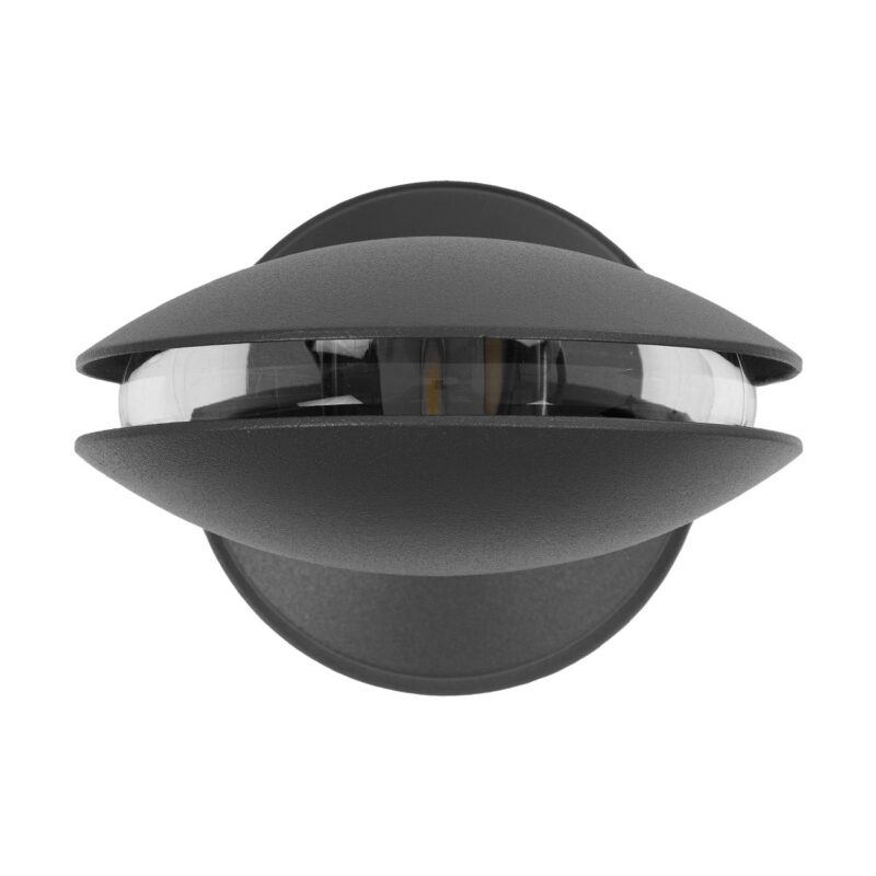 GLOBOSTAR® ZERODA 60599 Μοντέρνο Φωτιστικό Τοίχου – Απλίκα LED 9W 1080lm 3° x 360° AC 220-240V Αδιάβροχο IP65 Ψυχρό Λευκό 6000K – CREE XPE Chip & TÜV SÜD Driver – Γκρι Ανθρακί Ματ – Μ9.5 x Π11 x Υ16cm – 5 Χρόνια Εγγύηση