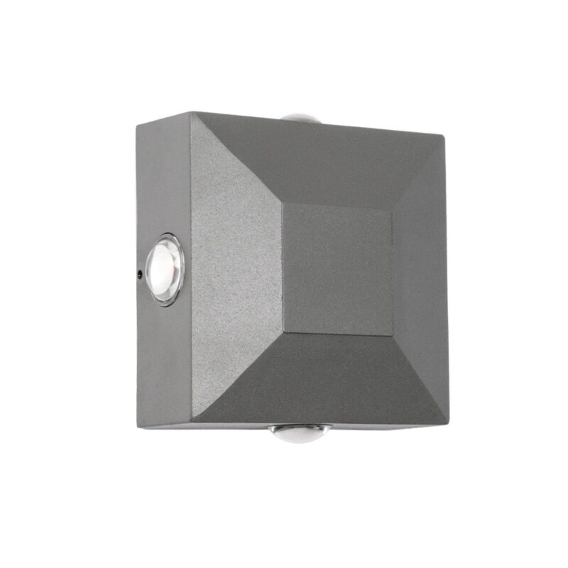 kelvo® ARKOS KLV-101-0111 Φωτιστικό Τοίχου / Απλίκα LED 8W 840lm 15° AC 220-240V Αδιάβροχο IP65 Θερμό Λευκό 2700K – CREE SMD Chip & TÜV SÜD Driver – Γκρι Ανθρακί Ματ – Μ14 x Π5.5 x Υ14cm – 5 Χρόνια Εγγύηση