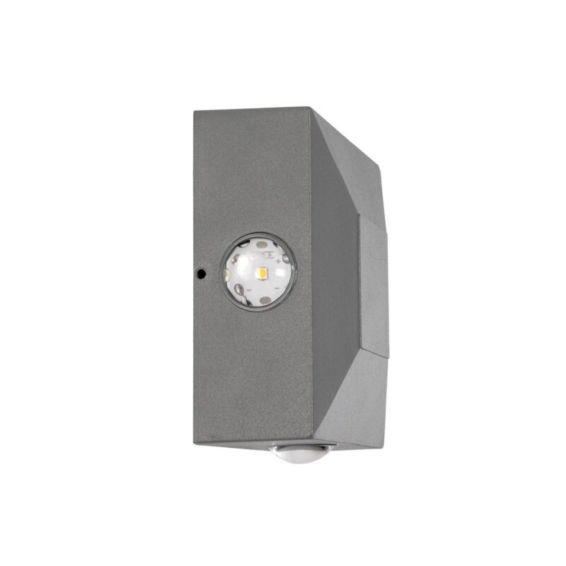 kelvo® ARKOS KLV-101-0111 Φωτιστικό Τοίχου / Απλίκα LED 8W 840lm 15° AC 220-240V Αδιάβροχο IP65 Θερμό Λευκό 2700K – CREE SMD Chip & TÜV SÜD Driver – Γκρι Ανθρακί Ματ – Μ14 x Π5.5 x Υ14cm – 5 Χρόνια Εγγύηση