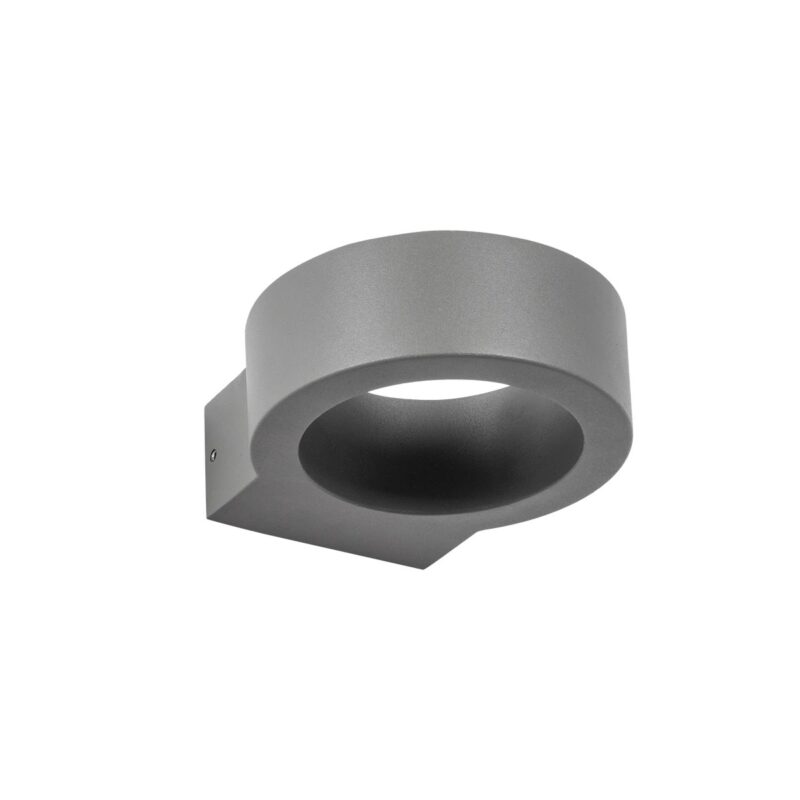 kelvo® AURA KLV-101-0114 Φωτιστικό Τοίχου / Απλίκα LED 7W 875lm 45° AC 220-240V Αδιάβροχο IP65 Θερμό Λευκό 2700K – Bridgelux COB Chip & TÜV SÜD Driver – Γκρι Ανθρακί Ματ – Μ15 x Π13 x Υ4.5cm – 5 Χρόνια Εγγύηση