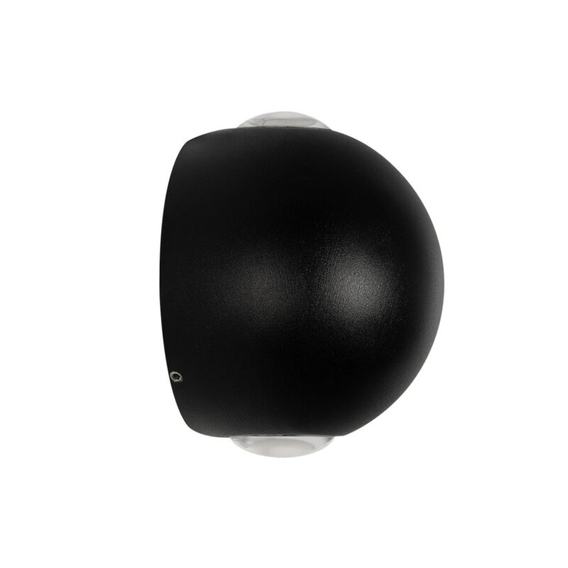 GLOBOSTAR® VEGA 60672 Μοντέρνο Φωτιστικό Τοίχου – Απλίκα LED 6W 750lm 30° AC 220-240V Αδιάβροχο IP65 Θερμό Λευκό 2700K – Bridgelux COB Chip & TÜV SÜD Driver – Μαύρο Ματ – Μ10 x Π7.5 x Υ10cm – 5 Χρόνια Εγγύηση