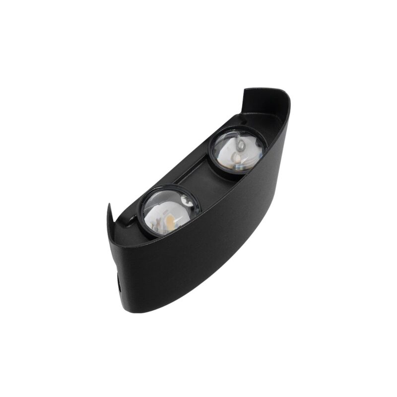 GLOBOSTAR® SIXOAD 60677 Μοντέρνο Φωτιστικό Τοίχου – Απλίκα LED 8W 1000lm 30° AC 220-240V Αδιάβροχο IP65 Θερμό Λευκό 2700K – CREE XPE Chip & TÜV SÜD Driver – Μαύρο Ματ – Μ12 x Π4 x Υ8cm – 5 Χρόνια Εγγύηση