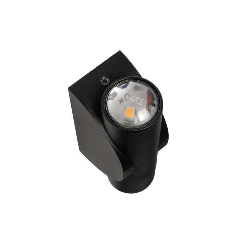 GLOBOSTAR® ARC 60679 Μοντέρνο Φωτιστικό Τοίχου – Απλίκα LED 4W 500lm 30° AC 220-240V Αδιάβροχο IP65 Θερμό Λευκό 2700K – CREE XPE Chip & TÜV SÜD Driver – Μαύρο Ματ – Μ3.5 x Π4.8 x Υ11.5cm – 5 Χρόνια Εγγύηση