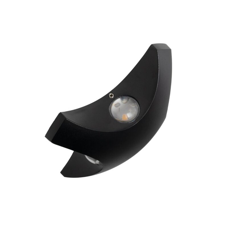 GLOBOSTAR® SPARK 60683 Μοντέρνο Φωτιστικό Τοίχου – Απλίκα LED 8W 1000lm 30° AC 220-240V Αδιάβροχο IP65 Θερμό Λευκό 2700K – CREE XPE Chip & TÜV SÜD Driver – Μαύρο Ματ – Μ14.5 x Π5 x Υ14.5cm – 5 Χρόνια Εγγύηση