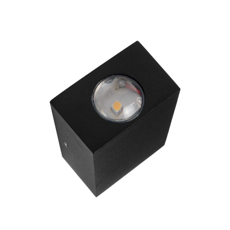 GLOBOSTAR® HIKARI 60685 Μοντέρνο Φωτιστικό Τοίχου – Απλίκα LED 4W 500lm 30° AC 220-240V Αδιάβροχο IP65 Θερμό Λευκό 2700K – CREE XPE Chip & TÜV SÜD Driver – Μαύρο Ματ – Μ6 x Π4 x Υ10.5cm – 5 Χρόνια Εγγύηση