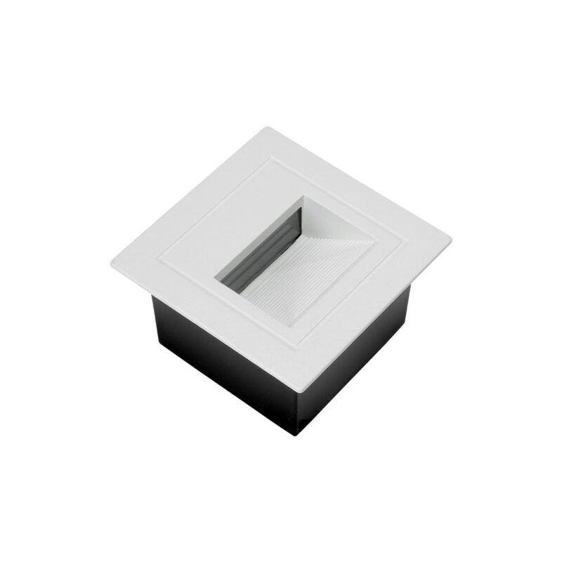 kelvo® STEPART KLV-101-0079 Χωνευτό Φωτιστικό Σκαλοπατιού / Διαδρόμου LED 3W 375lm 45° AC 220-240V Αδιάβροχο IP65 Θερμό Λευκό 2700K – Lumileds SMD Chip & TÜV SÜD Driver – Λευκό Ματ – Μ8.5 x Π5 x Υ8.5cm / Q6.7 x 6.7cm – 5 Χρόνια Εγγύηση