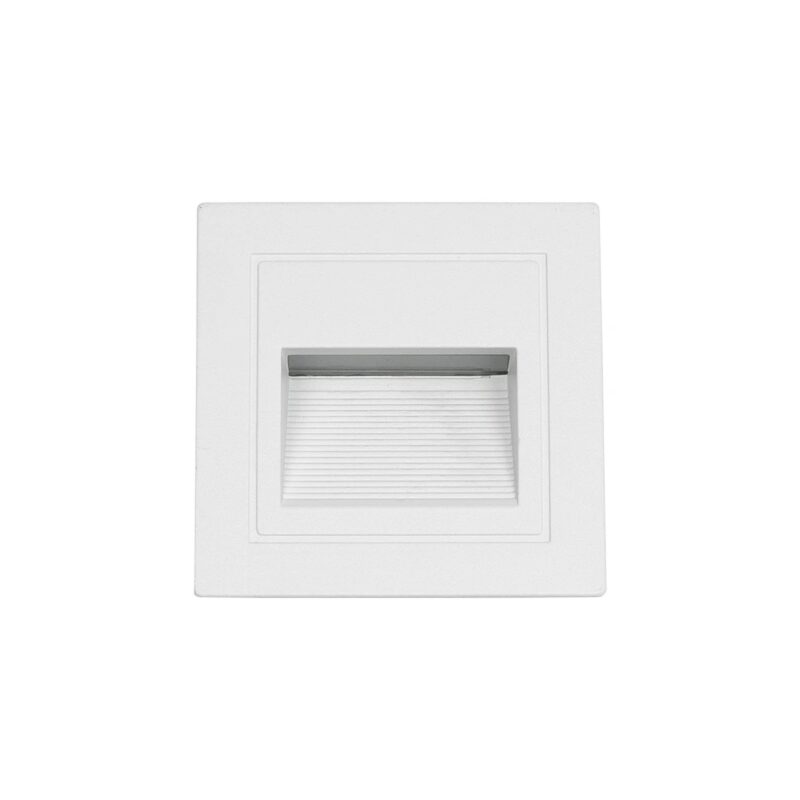 kelvo® STEPART KLV-101-0079 Χωνευτό Φωτιστικό Σκαλοπατιού / Διαδρόμου LED 3W 375lm 45° AC 220-240V Αδιάβροχο IP65 Θερμό Λευκό 2700K – Lumileds SMD Chip & TÜV SÜD Driver – Λευκό Ματ – Μ8.5 x Π5 x Υ8.5cm / Q6.7 x 6.7cm – 5 Χρόνια Εγγύηση