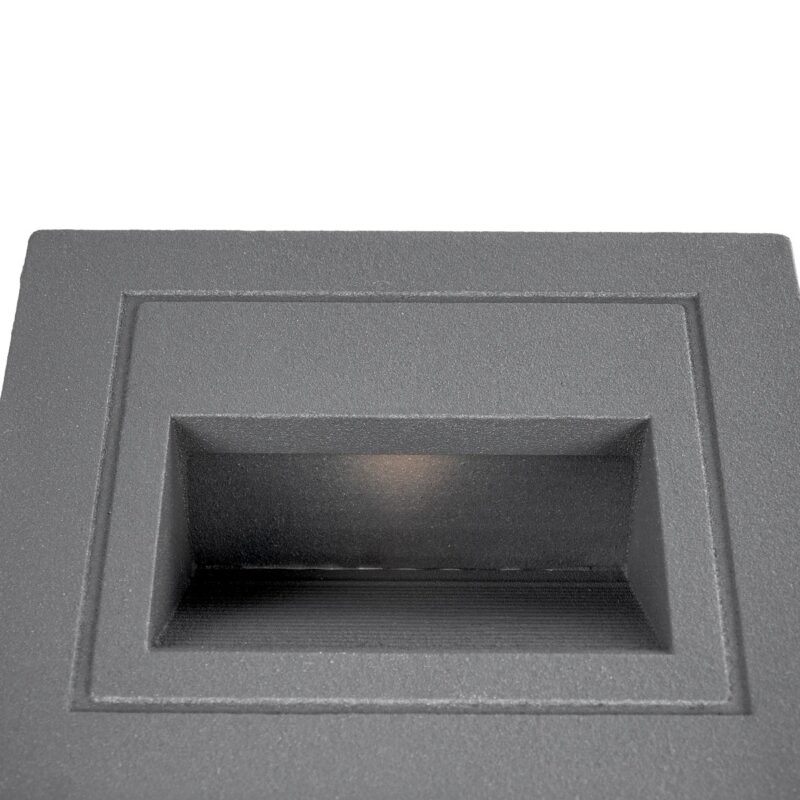 kelvo® STEPART KLV-101-0078 Χωνευτό Φωτιστικό Σκαλοπατιού / Διαδρόμου LED 3W 375lm 45° AC 220-240V Αδιάβροχο IP65 Θερμό Λευκό 2700K – Lumileds SMD Chip & TÜV SÜD Driver – Γκρι Ανθρακί Ματ – Μ8.5 x Π5 x Υ8.5cm / Q6.7 x 6.7cm – 5 Χρόνια Εγγύηση