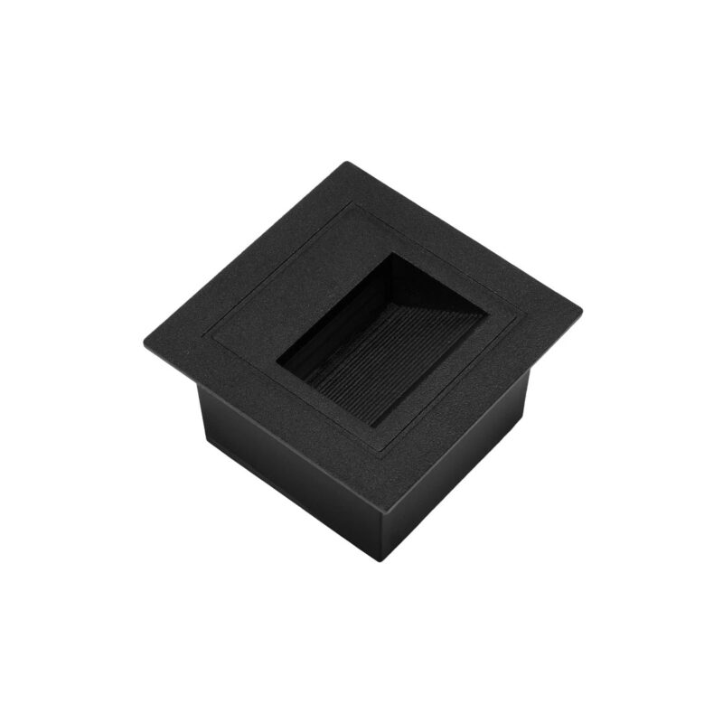 kelvo® STEPART KLV-101-0077 Χωνευτό Φωτιστικό Σκαλοπατιού / Διαδρόμου LED 3W 375lm 45° AC 220-240V Αδιάβροχο IP65 Θερμό Λευκό 2700K – Lumileds SMD Chip & TÜV SÜD Driver – Μαύρο Ματ – Μ8.5 x Π5 x Υ8.5cm / Q6.7 x 6.7cm – 5 Χρόνια Εγγύηση