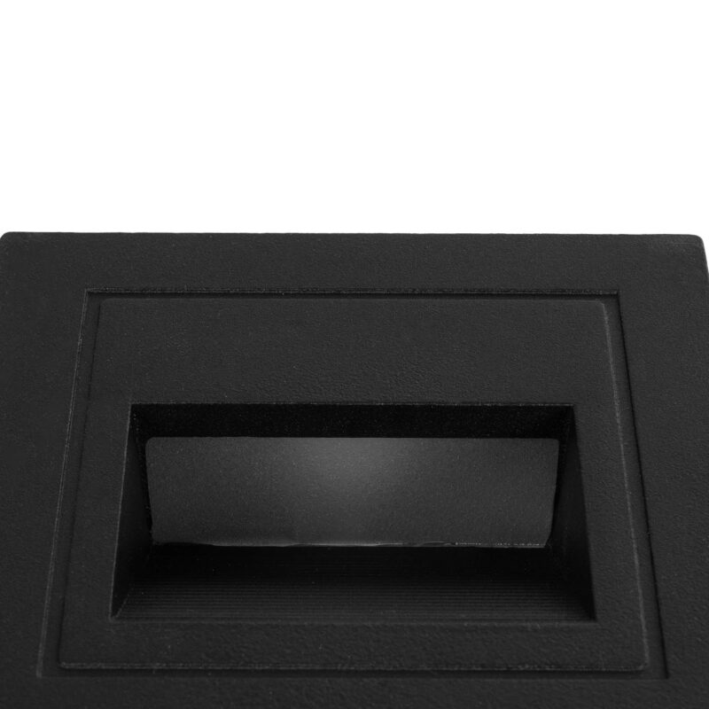 kelvo® STEPART KLV-101-0077 Χωνευτό Φωτιστικό Σκαλοπατιού / Διαδρόμου LED 3W 375lm 45° AC 220-240V Αδιάβροχο IP65 Θερμό Λευκό 2700K – Lumileds SMD Chip & TÜV SÜD Driver – Μαύρο Ματ – Μ8.5 x Π5 x Υ8.5cm / Q6.7 x 6.7cm – 5 Χρόνια Εγγύηση