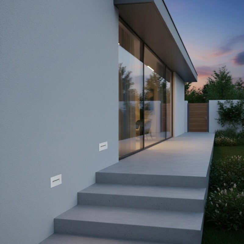 kelvo® STEPART KLV-101-0082 Χωνευτό Φωτιστικό Σκαλοπατιού / Διαδρόμου LED 3W 375lm 45° AC 220-240V Αδιάβροχο IP65 Θερμό Λευκό 2700K – Lumileds SMD Chip & TÜV SÜD Driver – Λευκό Ματ – Μ10.5 x Π4.5 x Υ6cm / Q9.1 x 4.5cm – 5 Χρόνια Εγγύηση