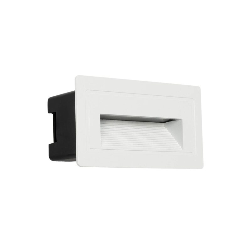 kelvo® STEPART KLV-101-0082 Χωνευτό Φωτιστικό Σκαλοπατιού / Διαδρόμου LED 3W 375lm 45° AC 220-240V Αδιάβροχο IP65 Θερμό Λευκό 2700K – Lumileds SMD Chip & TÜV SÜD Driver – Λευκό Ματ – Μ10.5 x Π4.5 x Υ6cm / Q9.1 x 4.5cm – 5 Χρόνια Εγγύηση