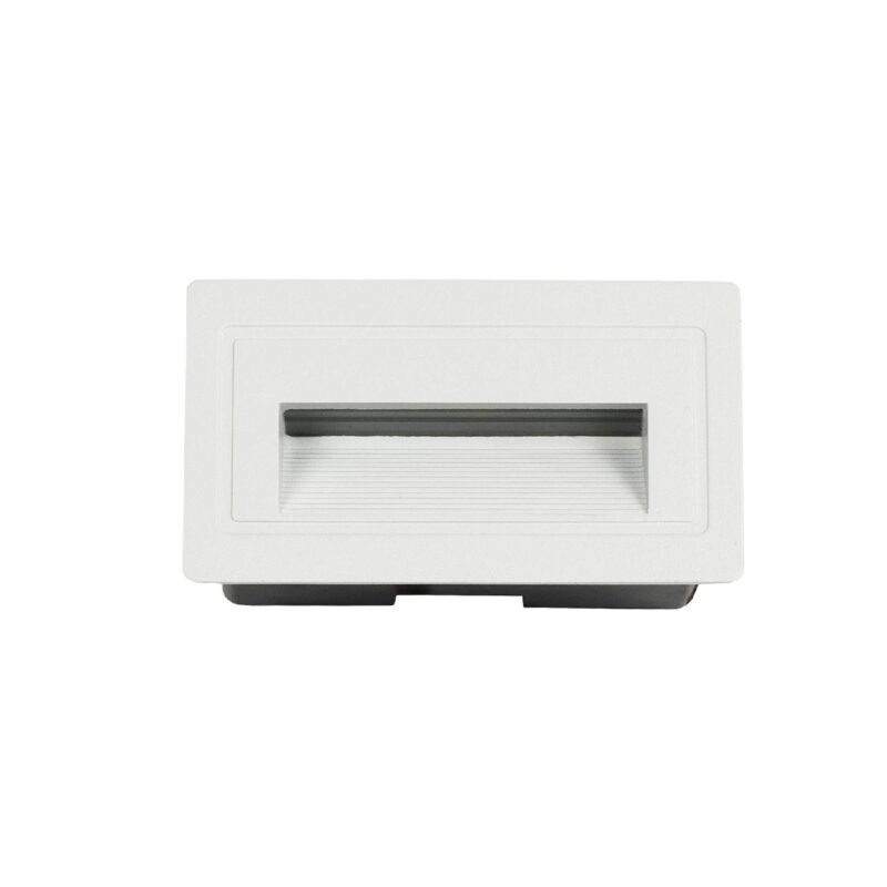 kelvo® STEPART KLV-101-0082 Χωνευτό Φωτιστικό Σκαλοπατιού / Διαδρόμου LED 3W 375lm 45° AC 220-240V Αδιάβροχο IP65 Θερμό Λευκό 2700K – Lumileds SMD Chip & TÜV SÜD Driver – Λευκό Ματ – Μ10.5 x Π4.5 x Υ6cm / Q9.1 x 4.5cm – 5 Χρόνια Εγγύηση