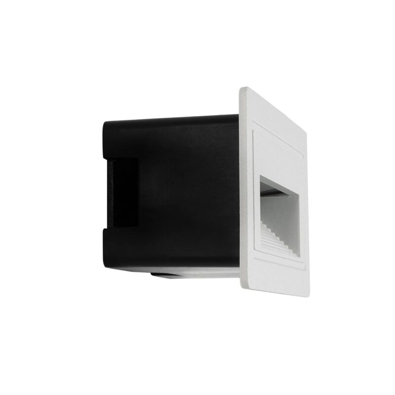 kelvo® STEPART KLV-101-0082 Χωνευτό Φωτιστικό Σκαλοπατιού / Διαδρόμου LED 3W 375lm 45° AC 220-240V Αδιάβροχο IP65 Θερμό Λευκό 2700K – Lumileds SMD Chip & TÜV SÜD Driver – Λευκό Ματ – Μ10.5 x Π4.5 x Υ6cm / Q9.1 x 4.5cm – 5 Χρόνια Εγγύηση