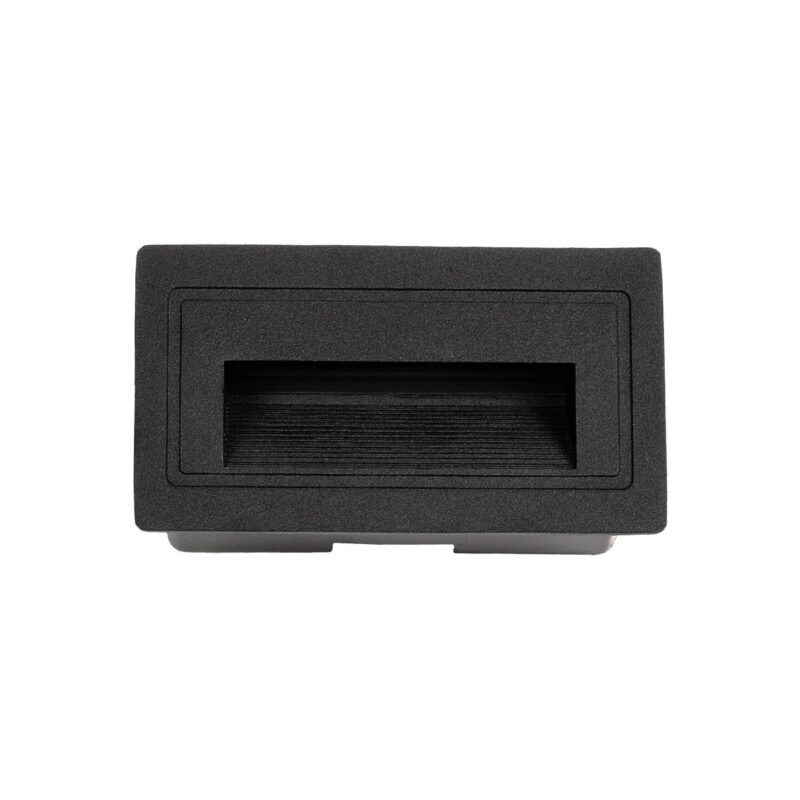 kelvo® STEPART KLV-101-0080 Χωνευτό Φωτιστικό Σκαλοπατιού / Διαδρόμου LED 3W 375lm 45° AC 220-240V Αδιάβροχο IP65 Θερμό Λευκό 2700K – Lumileds SMD Chip & TÜV SÜD Driver – Μαύρο Ματ – Μ10.5 x Π4.5 x Υ6cm / Q9.1 x 4.5cm – 5 Χρόνια Εγγύηση