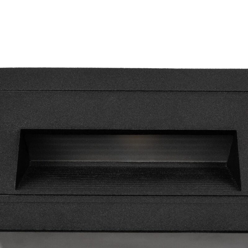 kelvo® STEPART KLV-101-0080 Χωνευτό Φωτιστικό Σκαλοπατιού / Διαδρόμου LED 3W 375lm 45° AC 220-240V Αδιάβροχο IP65 Θερμό Λευκό 2700K – Lumileds SMD Chip & TÜV SÜD Driver – Μαύρο Ματ – Μ10.5 x Π4.5 x Υ6cm / Q9.1 x 4.5cm – 5 Χρόνια Εγγύηση