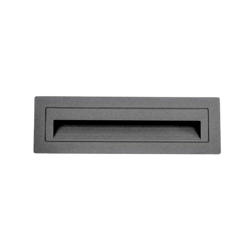 kelvo® STEPART KLV-101-0087 Χωνευτό Φωτιστικό Σκαλοπατιού / Διαδρόμου LED 4W 500lm 45° AC 220-240V Αδιάβροχο IP65 Θερμό Λευκό 2700K – Lumileds SMD Chip & TÜV SÜD Driver – Γκρι Ανθρακί Ματ – Μ21 x Π5.5 x Υ6.5cm / Q20.3 x 5.6cm – 5 Χρόνια Εγγύηση