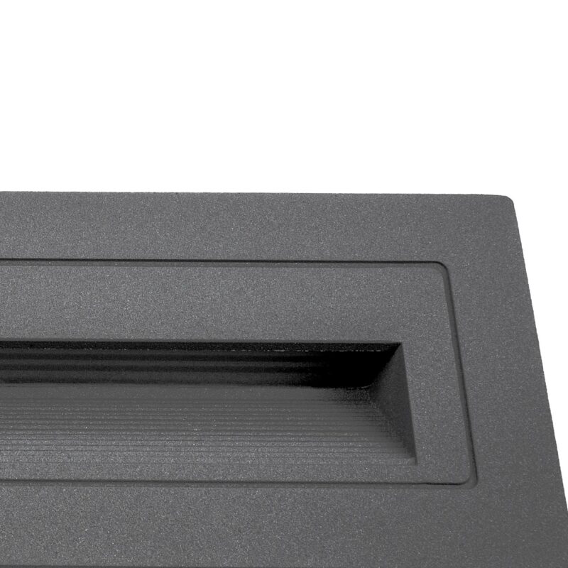kelvo® STEPART KLV-101-0087 Χωνευτό Φωτιστικό Σκαλοπατιού / Διαδρόμου LED 4W 500lm 45° AC 220-240V Αδιάβροχο IP65 Θερμό Λευκό 2700K – Lumileds SMD Chip & TÜV SÜD Driver – Γκρι Ανθρακί Ματ – Μ21 x Π5.5 x Υ6.5cm / Q20.3 x 5.6cm – 5 Χρόνια Εγγύηση